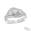 Thumbnail Image 1 of 1 CT. T.W. Diamond Past Present Future® Vintage-Style Swirl Engagement Ring in 10K White Gold