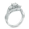 Thumbnail Image 1 of 1 CT. T.W. Diamond Past Present Future® Vintage-Style Swirl Engagement Ring in 10K White Gold