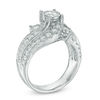 Thumbnail Image 1 of 2 CT. T.W. Diamond Past Present Future® Slant Swirl Engagement Ring in 10K White Gold
