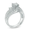 Thumbnail Image 2 of 2 CT. T.W. Diamond Past Present Future® Slant Swirl Engagement Ring in 10K White Gold