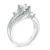 Thumbnail Image 2 of 1 CT. T.W. Princess-Cut Diamond Past Present Future® Slant Swirl Engagement Ring in 10K White Gold