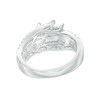 Thumbnail Image 3 of 1 CT. T.W. Princess-Cut Diamond Past Present Future® Slant Swirl Engagement Ring in 10K White Gold