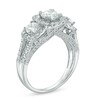 Thumbnail Image 1 of 2 CT. T.W. Diamond Past Present Future® Cushion Frame Engagement Ring in 14K White Gold