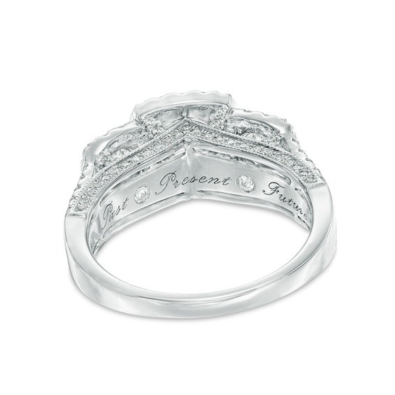 2 CT. T.W. Diamond Past Present Future® Cushion Frame Engag