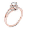 Thumbnail Image 2 of 3/4 CT. T.W. Diamond Frame Split Shank Engagement Ring in 14K Rose Gold