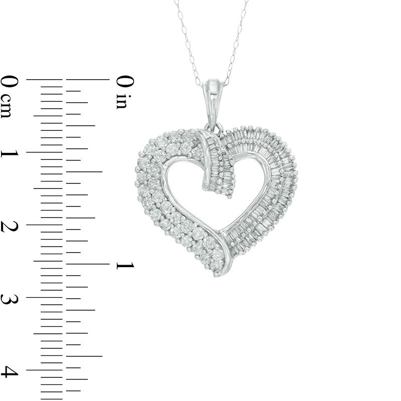 Main Image 2 of 1 CT. T.W. Diamond Heart Pendant in 10K White Gold