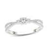 Thumbnail Image 0 of 1/4 CT. T.W. Diamond Three Stone Split Shank Engagement Ring in 14K White Gold