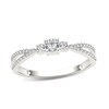 Thumbnail Image 1 of 1/4 CT. T.W. Diamond Three Stone Split Shank Engagement Ring in 14K White Gold