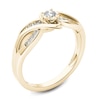 Thumbnail Image 1 of 1/8 CT. T.W. Diamond Crossover Bypass Promise Ring in 14K Gold