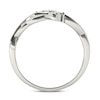 Thumbnail Image 3 of 1/10 CT. T.W. Diamond Three Stone Bypass with Hearts Ring in 14K White Gold