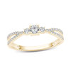 Thumbnail Image 1 of 1/4 CT. T.W. Diamond Three Stone Split Shank Engagement Ring in 14K Gold