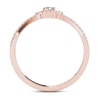 Thumbnail Image 3 of 1/4 CT. T.W. Diamond Three Stone Split Shank Engagement Ring in 14K Rose Gold