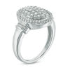 Thumbnail Image 1 of 1 CT. T.W. Composite Diamond Oval Frame Collar Ring in 10K White Gold