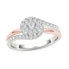 Thumbnail Image 1 of 1/2 CT. T.W. Multi-Diamond Swirl Frame Engagement Ring in 14K Two-Tone Gold