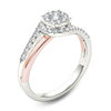 Thumbnail Image 1 of 1/2 CT. T.W. Multi-Diamond Swirl Frame Engagement Ring in 14K Two-Tone Gold