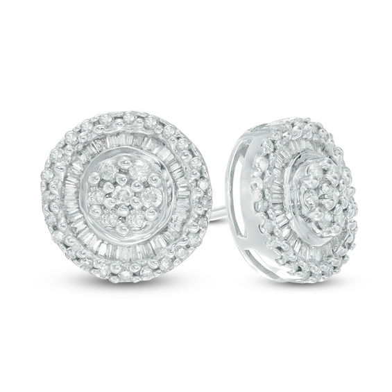 Diamond Stud Earrings 1/2 ct tw Round 10K Yellow Gold