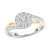 Thumbnail Image 1 of 1/2 CT. T.W. Multi-Diamond Swirl Frame Engagement Ring in 14K Two-Tone Gold