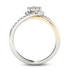 Thumbnail Image 2 of 1/2 CT. T.W. Multi-Diamond Swirl Frame Engagement Ring in 14K Two-Tone Gold