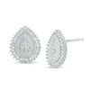 Thumbnail Image 1 of 1/4 CT. T.W. Pear-Shaped Multi-Diamond Frame Stud Earrings in 10K White Gold