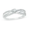 Thumbnail Image 0 of 1/4 CT. T.W. Diamond Bypass Promise Ring in 10K White Gold