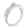 Thumbnail Image 1 of 1/4 CT. T.W. Diamond Bypass Promise Ring in 10K White Gold