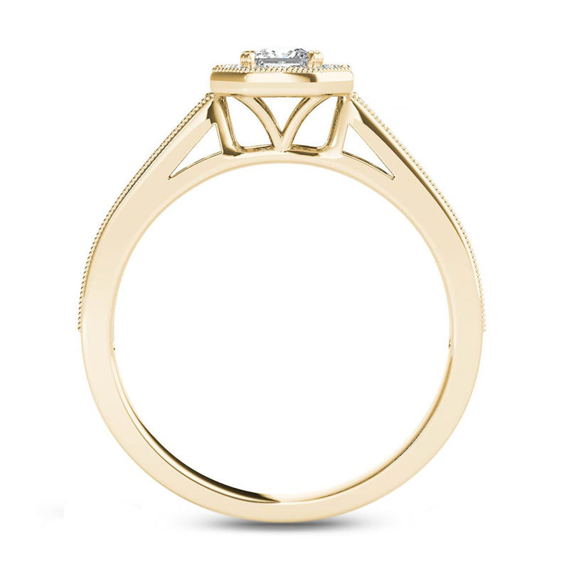 1/2 CT. T.W. Princess-Cut Diamond Octagonal Frame Engagement Ring in 14K Gold