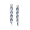Thumbnail Image 1 of Marquise Tanzanite and Lab-Created White Sapphire Chandelier Drop Earrings in Sterling Silver