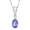 Thumbnail Image 1 of Oval Tanzanite and Diamond Accent Pendant in 10K White Gold