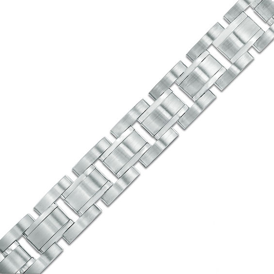 Satin Link Bracelet in Stainless Steel - 8.5"