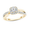 Thumbnail Image 0 of 3/4 CT. T.W. Diamond Square Frame Split Shank Engagement Ring in 14K Gold