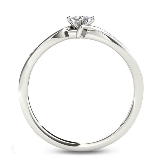 1/4 CT. T.w. Princess-Cut Diamond Bypass Promise Ring in 14K White Gold