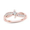 Thumbnail Image 0 of 1/4 CT. T.W. Princess-Cut Diamond Bypass Promise Ring in 14K Rose Gold