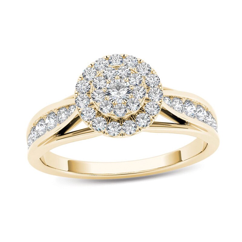 5/8 CT. T.W. Composite Diamond Frame Engagement Ring in 14K Gold