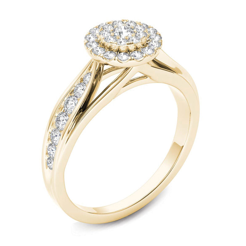 5/8 CT. T.W. Composite Diamond Frame Engagement Ring in 14K Gold