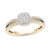 Thumbnail Image 0 of 3/8 CT. T.W. Composite Diamond Frame Split Shank Engagement Ring in 14K Gold