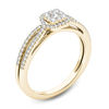 Thumbnail Image 1 of 3/8 CT. T.W. Composite Diamond Frame Split Shank Engagement Ring in 14K Gold