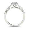 Thumbnail Image 3 of 1/2 CT. T.W. Multi-Diamond Square Frame Twist Shank Engagement Ring in 14K White Gold