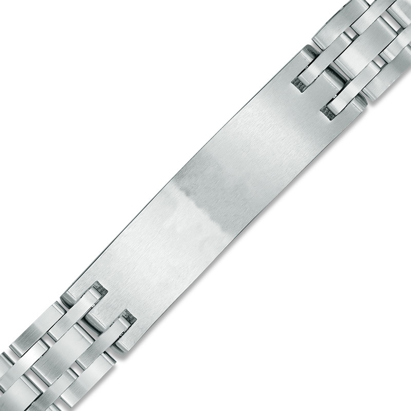 Main Image 2 of 1/4 CT. T.W. Diamond Compass Star ID Bracelet in Stainless Steel and 10K Gold - 8.5"