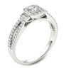Thumbnail Image 1 of 1/2 CT. T.W. Princess-Cut Diamond Frame Collared Engagement Ring in 14K White Gold