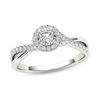 Thumbnail Image 0 of 1/2 CT. T.W. Diamond Frame Twist Engagement Ring in 14K White Gold