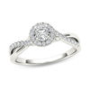 Thumbnail Image 1 of 1/2 CT. T.W. Diamond Frame Twist Engagement Ring in 14K White Gold