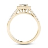 Thumbnail Image 2 of 1/2 CT. T.W. Multi-Diamond Square Frame Vintage-Style Engagement Ring in 14K Gold