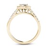 Thumbnail Image 2 of 1/2 CT. T.W. Multi-Diamond Square Frame Vintage-Style Engagement Ring in 14K Gold