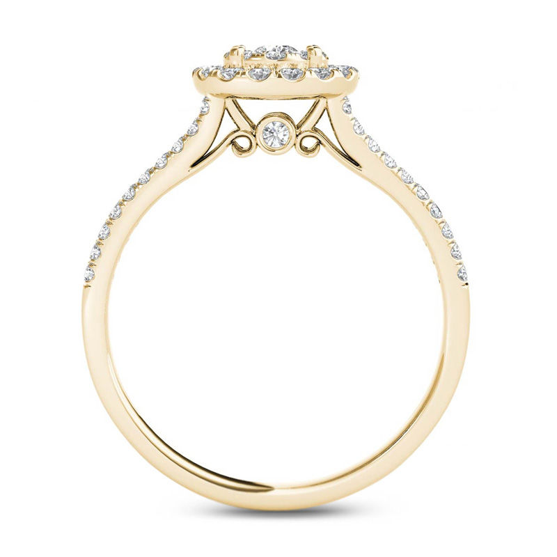 Main Image 3 of 1/2 CT. T.W. Composite Diamond Frame Engagement Ring in 14K Gold