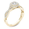 Thumbnail Image 2 of 1/2 CT. T.W. Diamond Double Frame Crossover Engagement Ring in 14K Gold