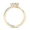 Thumbnail Image 3 of 1/2 CT. T.W. Diamond Double Frame Crossover Engagement Ring in 14K Gold