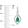 Thumbnail Image 2 of Pear-Shaped Lab-Created Emerald and White Sapphire Drop Earrings in Sterling Silver