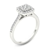 Thumbnail Image 2 of 1/2 CT. T.W. Multi-Diamond Square Frame Engagement Ring in 14K White Gold