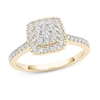 Thumbnail Image 1 of 1/2 CT. T.W. Multi-Diamond Square Frame Engagement Ring in 14K Gold