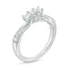 Thumbnail Image 3 of 1/2 CT. T.W. Princess-Cut Diamond Three Stone Twist Shank Ring in 14K White Gold